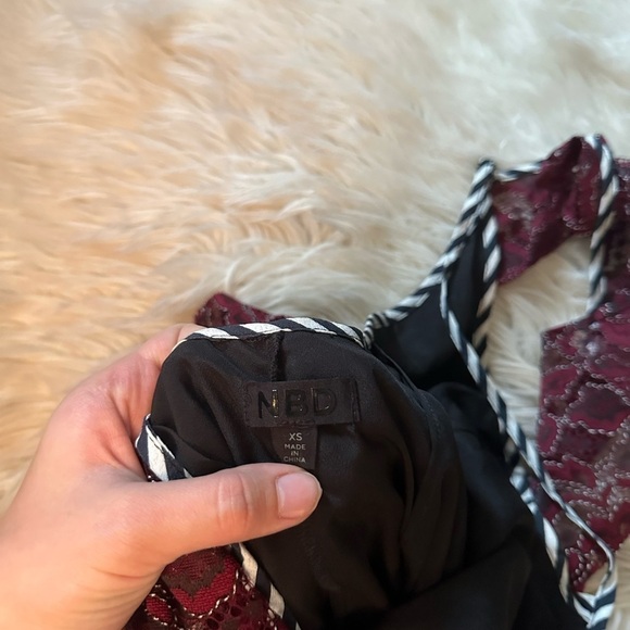 NBD Chance Dress In Corded Oxblood - Picture 4 of 5